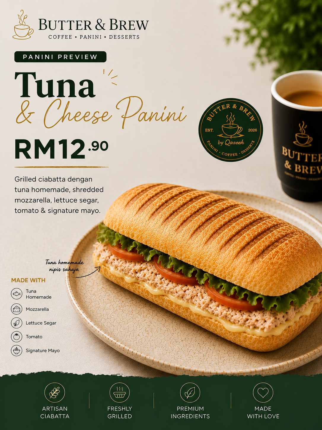 Tuna & Cheese Panini